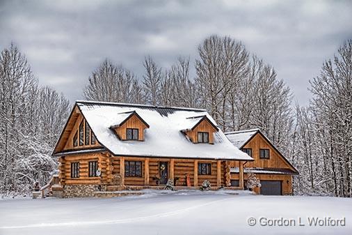 Winter Log House_32405.jpg - Photographed near Smiths Falls, Ontario, Canada.